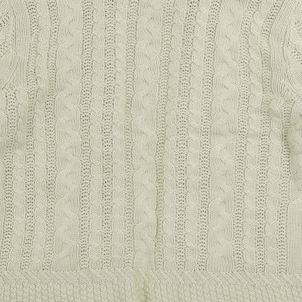 Maine Womens Beige V-Neck Acrylic Cardigan Jumper Size 14