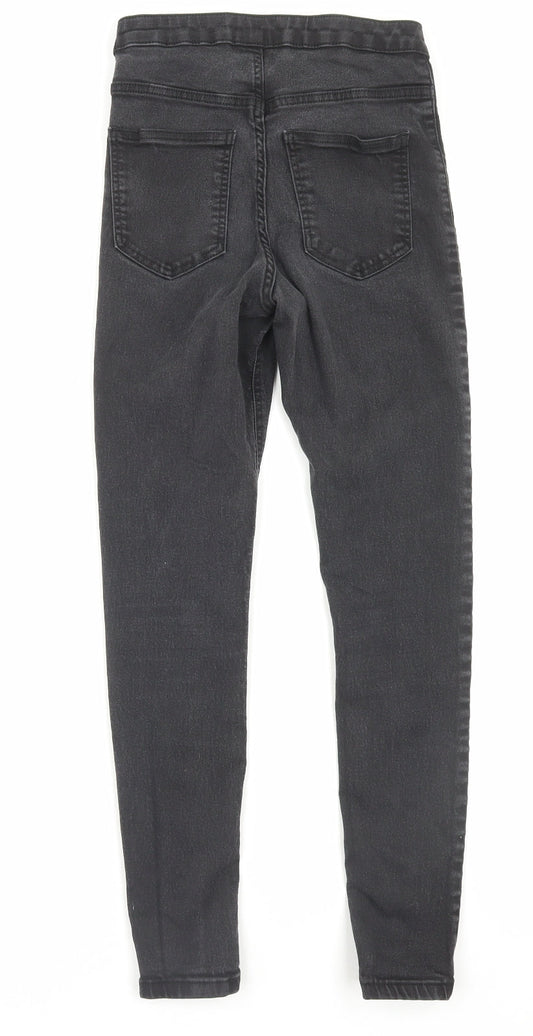 Marks and Spencer Womens Black Cotton Skinny Jeans Size 10 L27 in Regular Button