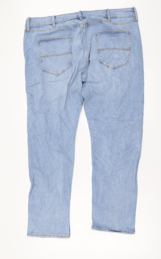 Marks and Spencer Womens Blue Cotton Skinny Jeans Size 38 in L29 in Regular Button
