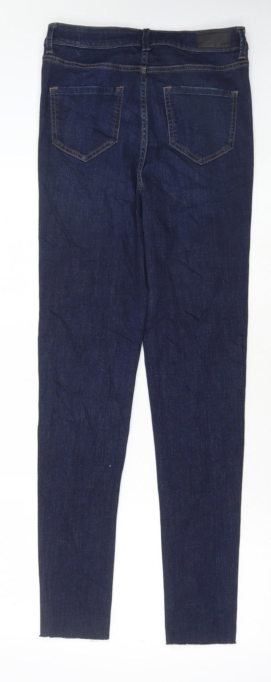 Marks and Spencer Womens Blue Cotton Skinny Jeans Size 10 L31 in Regular Button