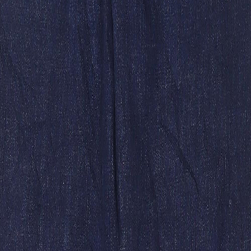 Marks and Spencer Womens Blue Cotton Skinny Jeans Size 10 L31 in Regular Button