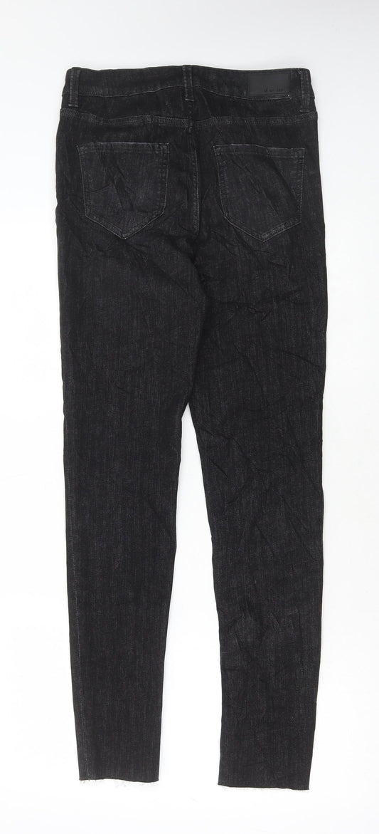 Marks and Spencer Womens Black Cotton Skinny Jeans Size 10 L30 in Regular Button