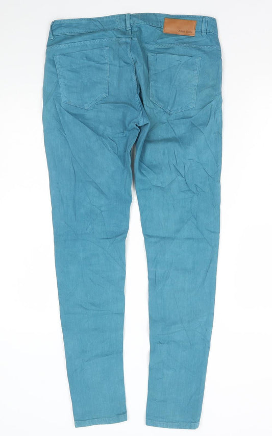 Allen Solly Womens Blue Cotton Skinny Jeans Size 28 in L30 in Regular Button