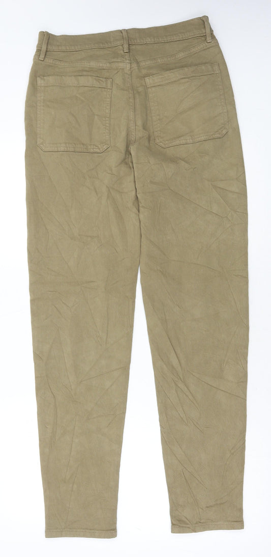 Marks and Spencer Womens Beige Cotton Chino Trousers Size 30 in L33 in Regular Button