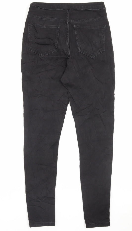 Marks and Spencer Womens Black Cotton Skinny Jeans Size 12 L30 in Regular Button