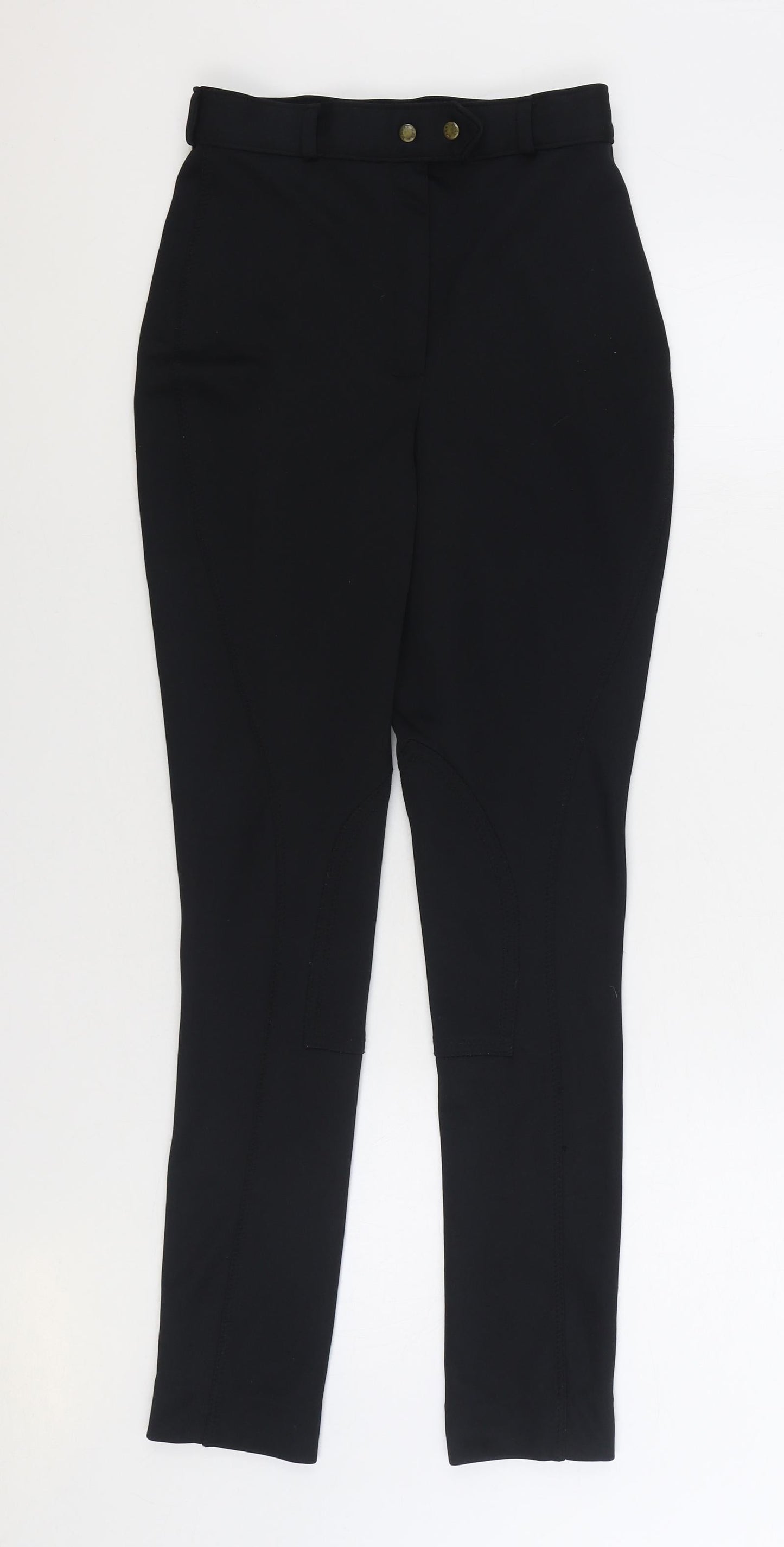 Harry Hall Womens Black Polyester Carrot Trousers Size 28 in L30 in Regular Zip - Equine