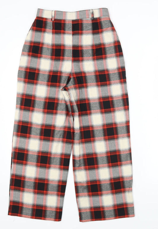 LIGHT BEFORE DARK Womens Multicoloured Check Polyester Trousers Size XS L22 in Regular Button