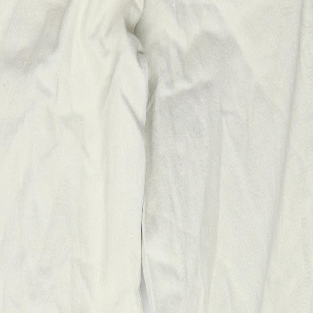 Stradivarius Womens Ivory Cotton Mom Jeans Size 10 L26 in Regular Zip