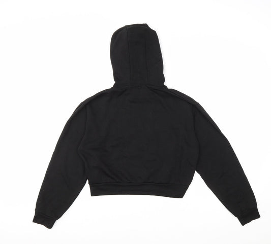 Lily Lane Girls Black Cotton Pullover Hoodie Size 13 Years Pullover - Cropped