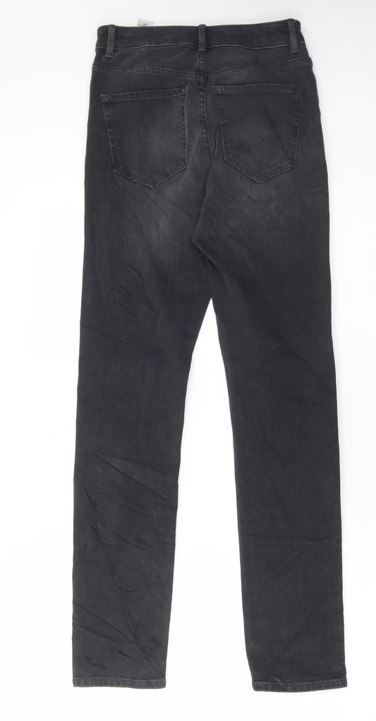 Marks and Spencer Womens Black Cotton Skinny Jeans Size 8 L30 in Regular Button