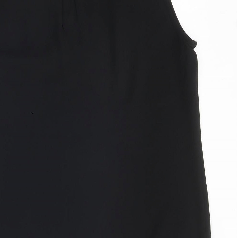 Peacocks Womens Black Polyester Basic Blouse Size 16 V-Neck
