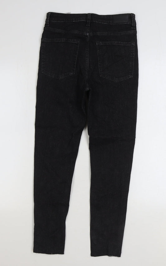 Marks and Spencer Womens Black Cotton Skinny Jeans Size 10 L26 in Regular Zip