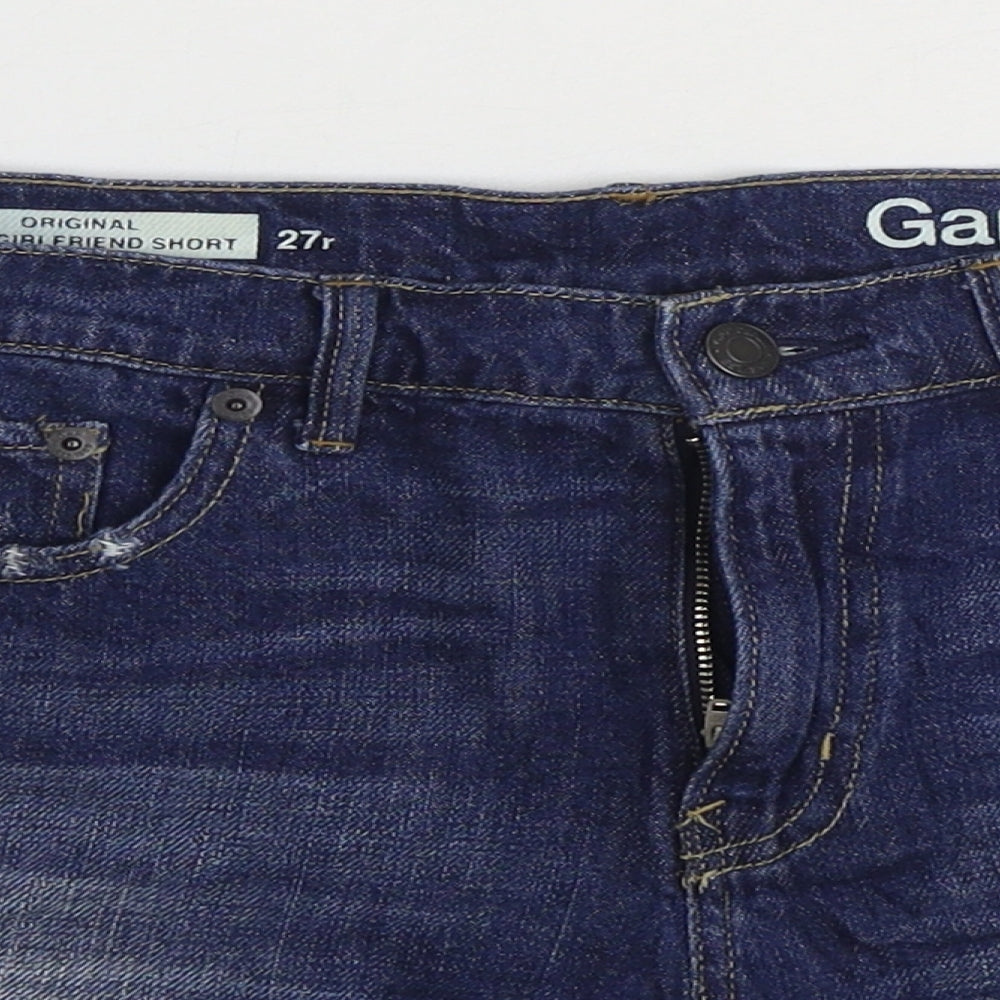 Gap Womens Blue Cotton Hot Pants Shorts Size 27 in Regular Zip - Distressed