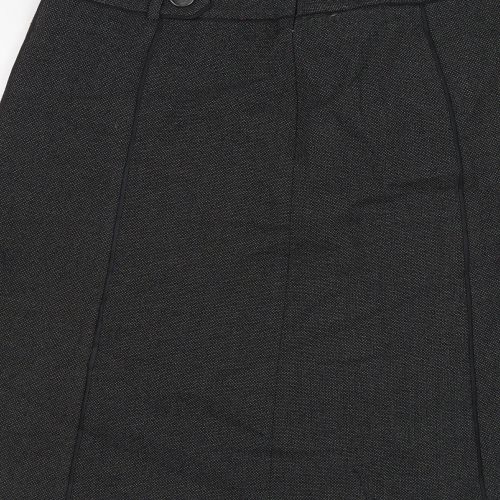 Ann Taylor Womens Green Polyester A-Line Skirt Size 8 Zip