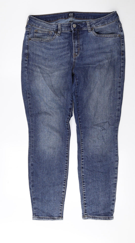 Gap Mens Blue Cotton Tapered Jeans Size 32 in L27 in Regular Zip