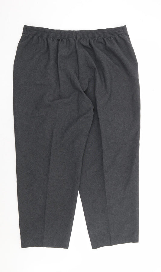 Mia Moda Womens Grey Polyester Trousers Size 20 L27 in Regular