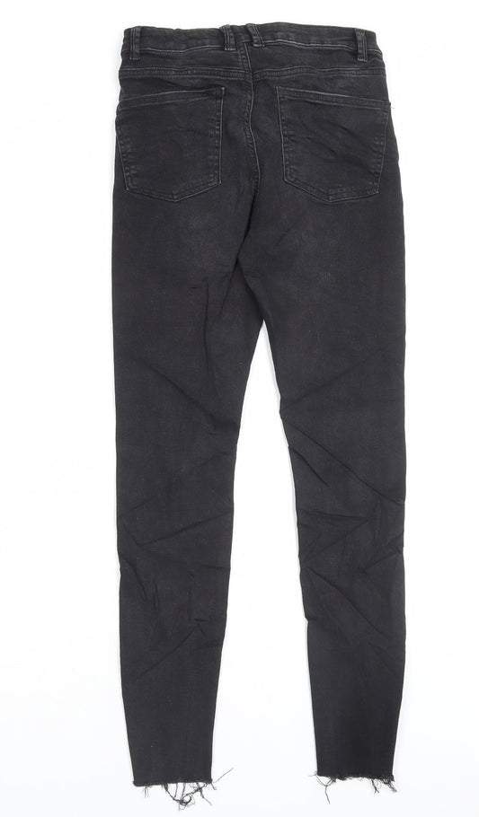 Denim & Co. Womens Black Cotton Skinny Jeans Size 8 L28 in Regular Button