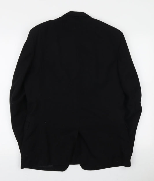 Burton Tailoring Mens Black Polyester Jacket Blazer Size L