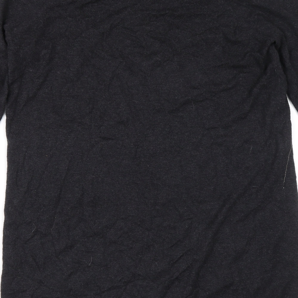 Preworn Womens Grey Wool Jumper Dress Size 12 Boat Neck Pullover