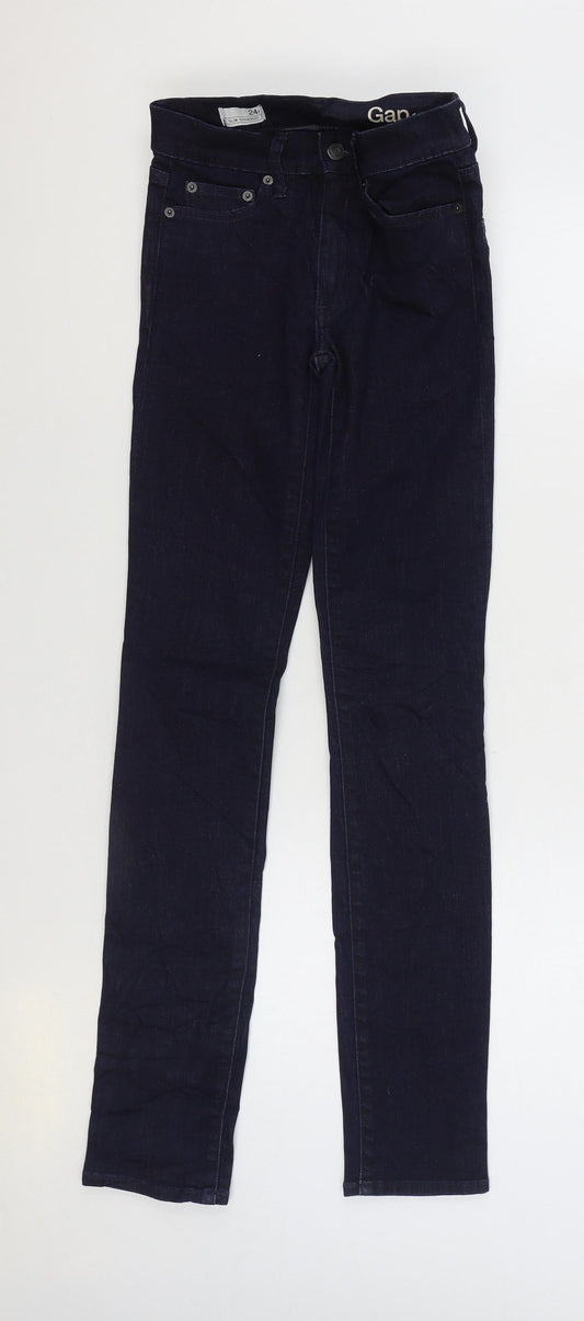 Gap Mens Blue Cotton Skinny Jeans Size 24 in L31 in Regular Zip