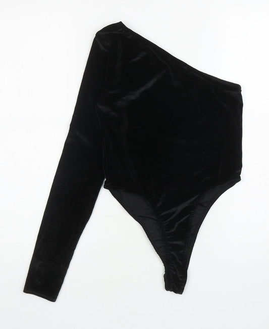 Boohoo Womens Black Polyester Bodysuit One-Piece Size 10 L10 in Pullover