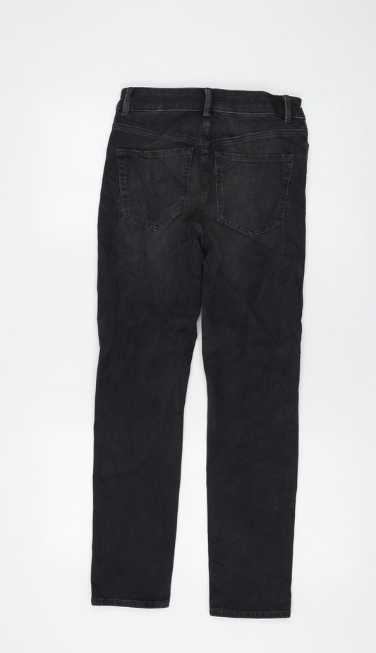 Marks and Spencer Womens Black Cotton Skinny Jeans Size 8 L26 in Regular Zip