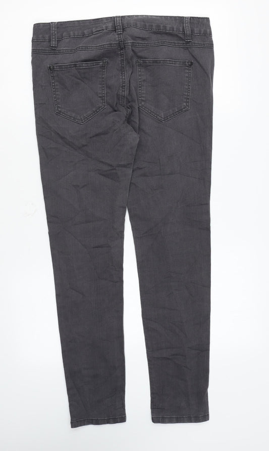 Yes Yes Womens Grey Cotton Skinny Jeans Size 12 L27 in Regular Zip