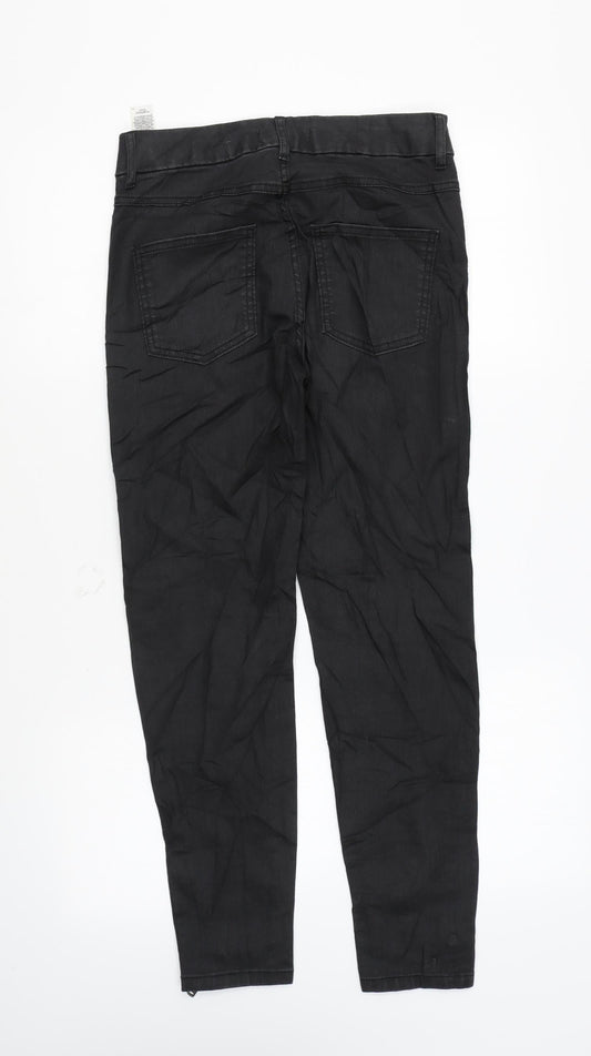 Marks and Spencer Womens Black Cotton Skinny Jeans Size 8 L26 in Regular Zip