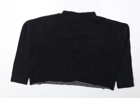 Jack Wills Womens Black Cotton Pullover Sweatshirt Size 10 Pullover - Cropped