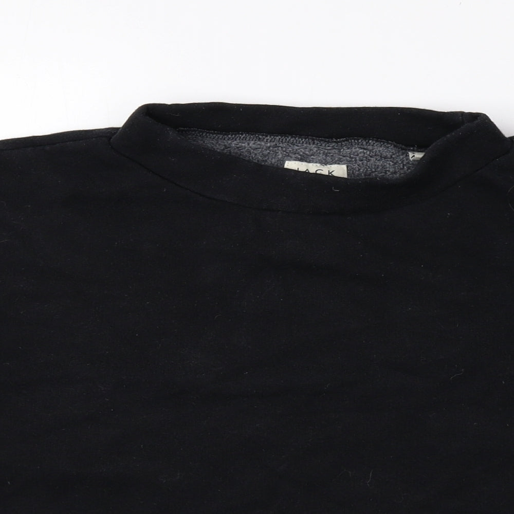 Jack Wills Womens Black Cotton Pullover Sweatshirt Size 10 Pullover - Cropped