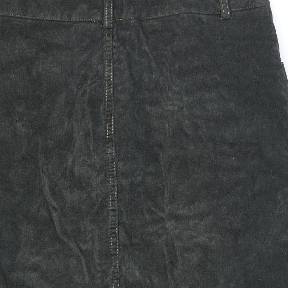 Missguided Womens Grey Cotton Mini Skirt Size 10 Zip