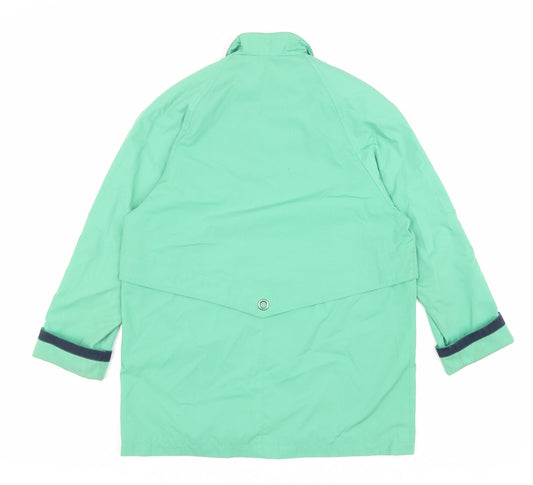 Telemac Mens Green Rain Coat Coat Size M Button