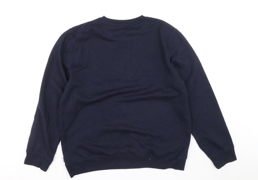 Easy Mens Blue Polyester Pullover Sweatshirt Size L