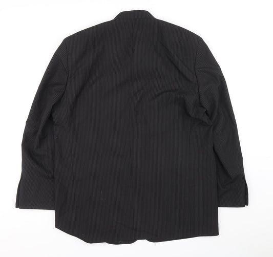 Classics Mens Black Striped Jacket Blazer Size M Button - Pin striped