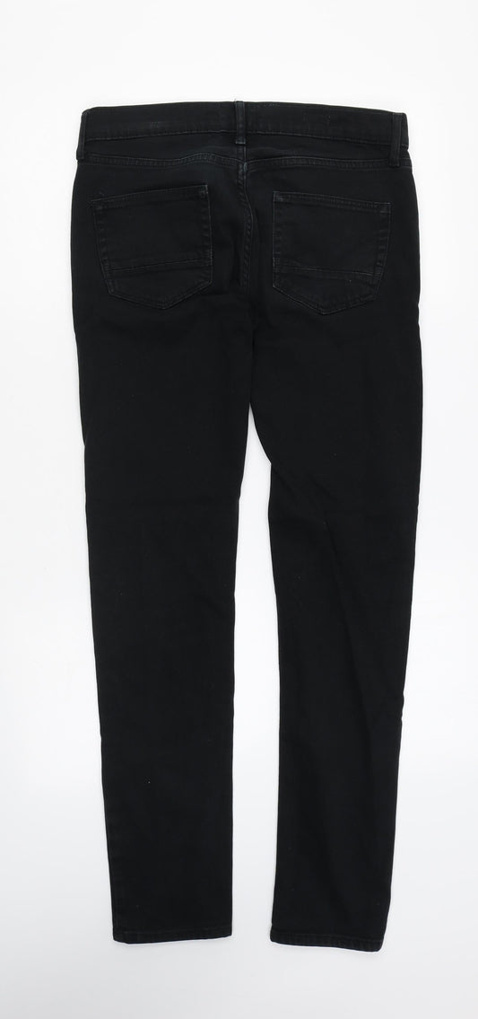 Topman Womens Black Cotton Skinny Jeans Size 30 in L30 in Regular Zip