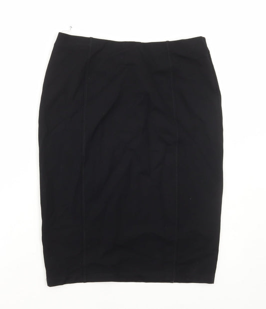 Preworn Womens Black Polyester Straight & Pencil Skirt Size 30 in