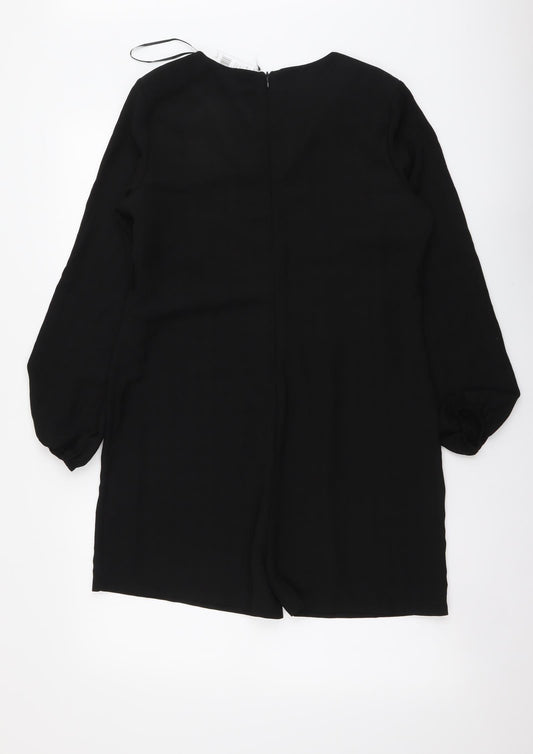 Selected Womens Black Polyester Playsuit One-Piece Size 12 Zip