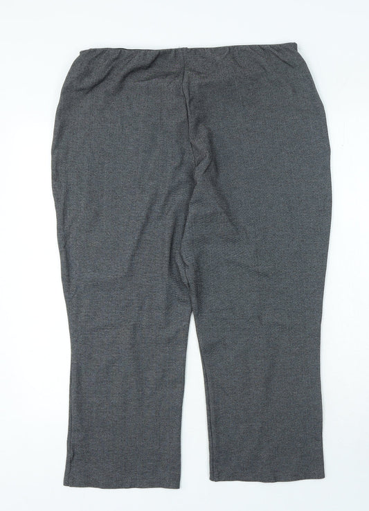 Preworn Womens Grey Viscose Trousers Size 16 L23 in Regular