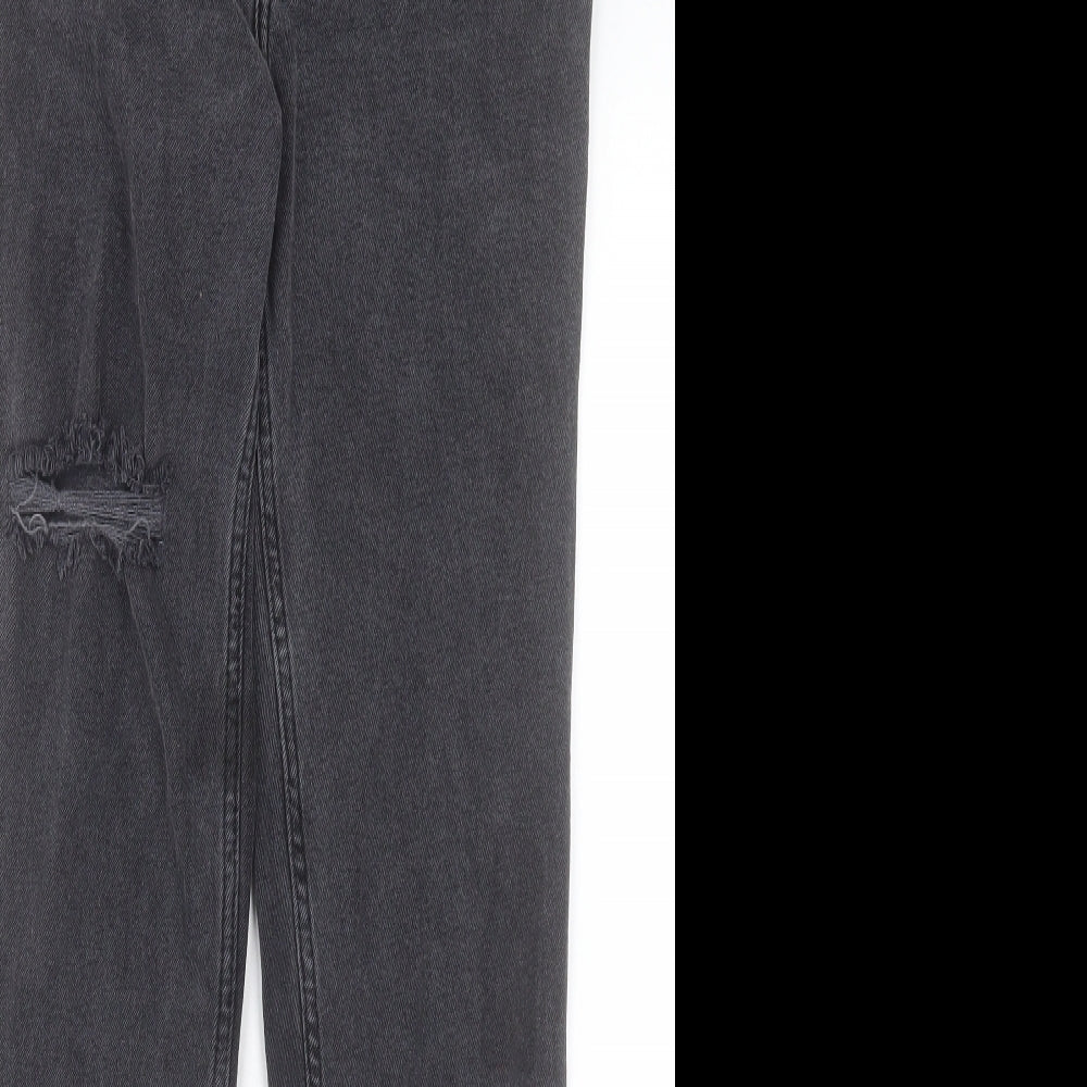Hollister Womens Black Cotton Straight Jeans Size 24 in L31 in Regular Button