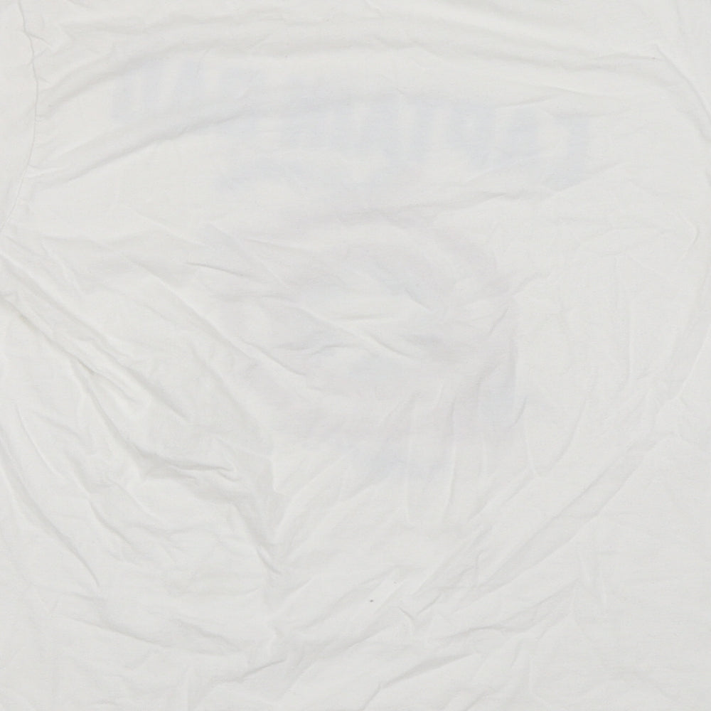 Gildan Mens White Cotton T-Shirt Size M Round Neck - Captain Dad