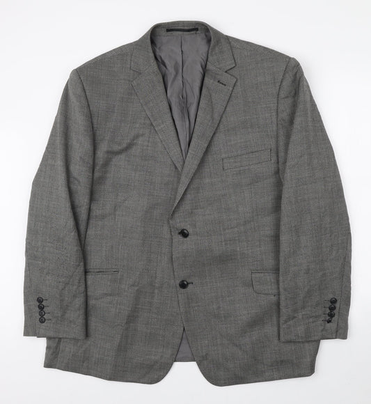 Fellini Mens Black Wool Jacket Blazer