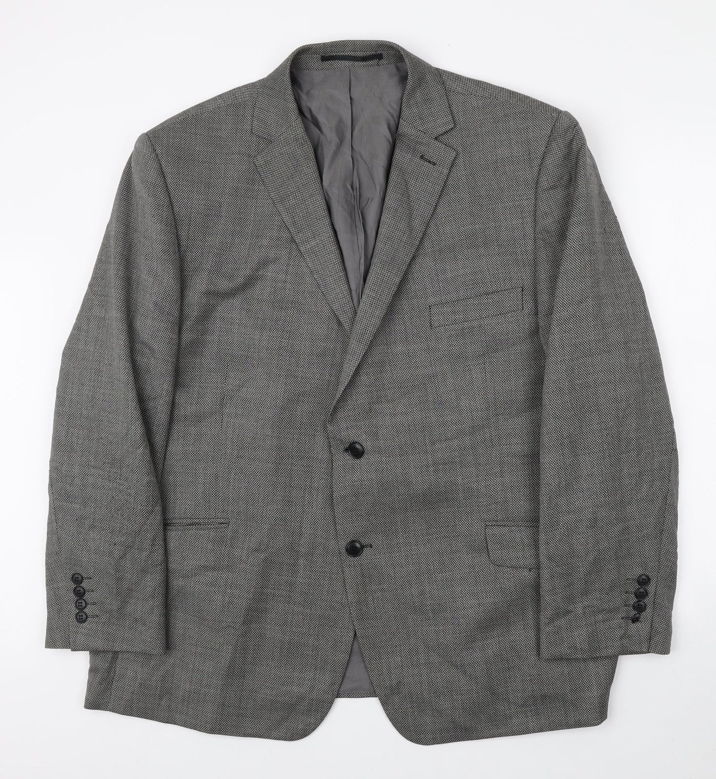 Fellini Mens Black Wool Jacket Blazer