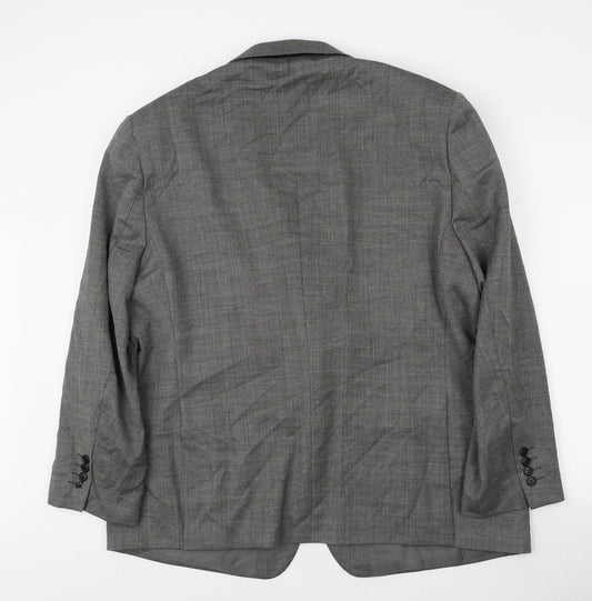 Fellini Mens Black Wool Jacket Blazer