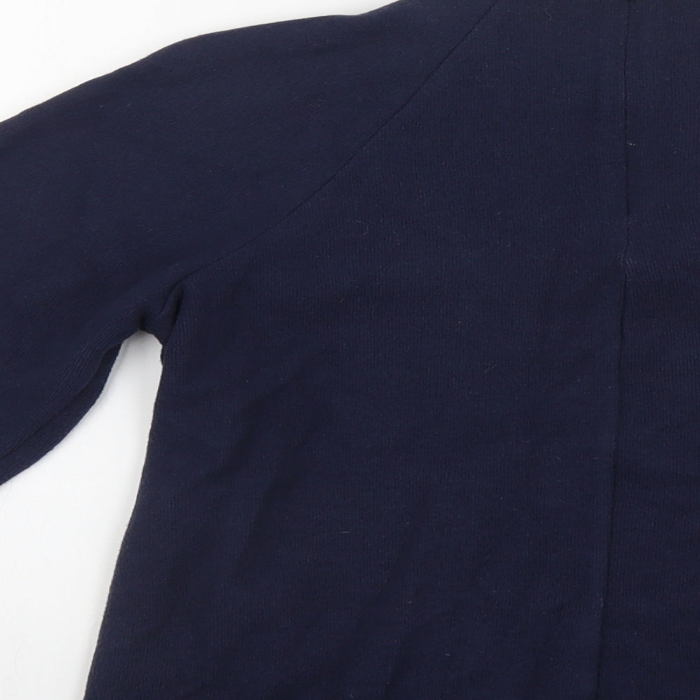 Marks and Spencer Womens Blue High Neck Polyester Pullover Jumper Size 12