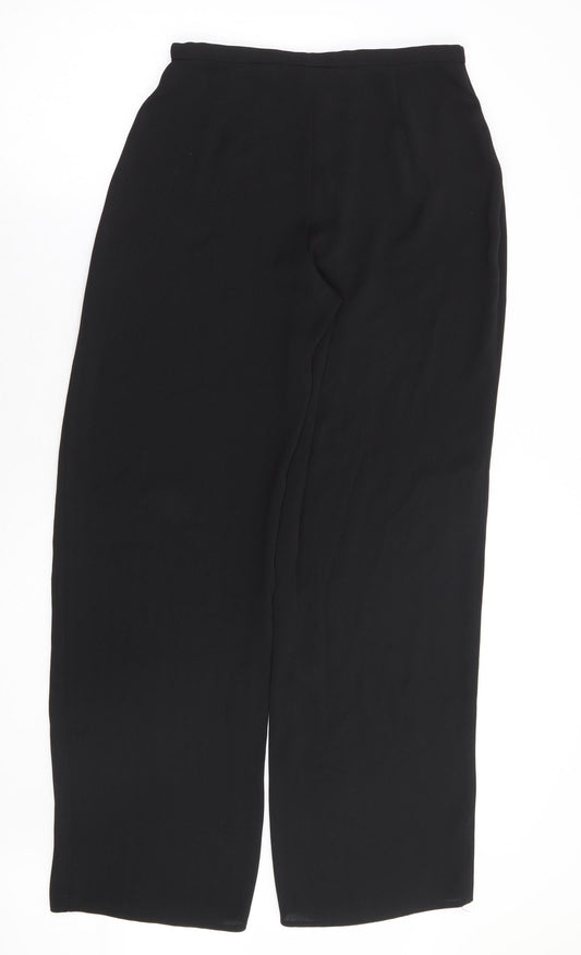 BHS Womens Black Polyester Trousers Size 10 L30 in Regular Zip