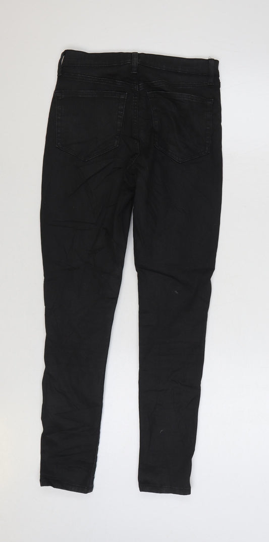 Topshop Womens Black Cotton Skinny Jeans Size 28 in L32 in Regular Zip