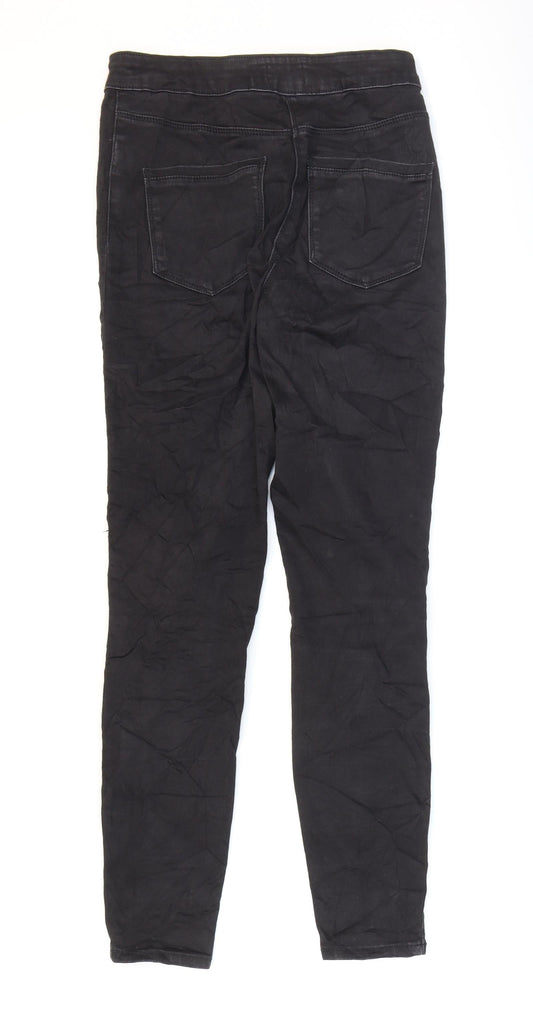 Papaya Mens Black Cotton Skinny Jeans L27 in Regular Zip