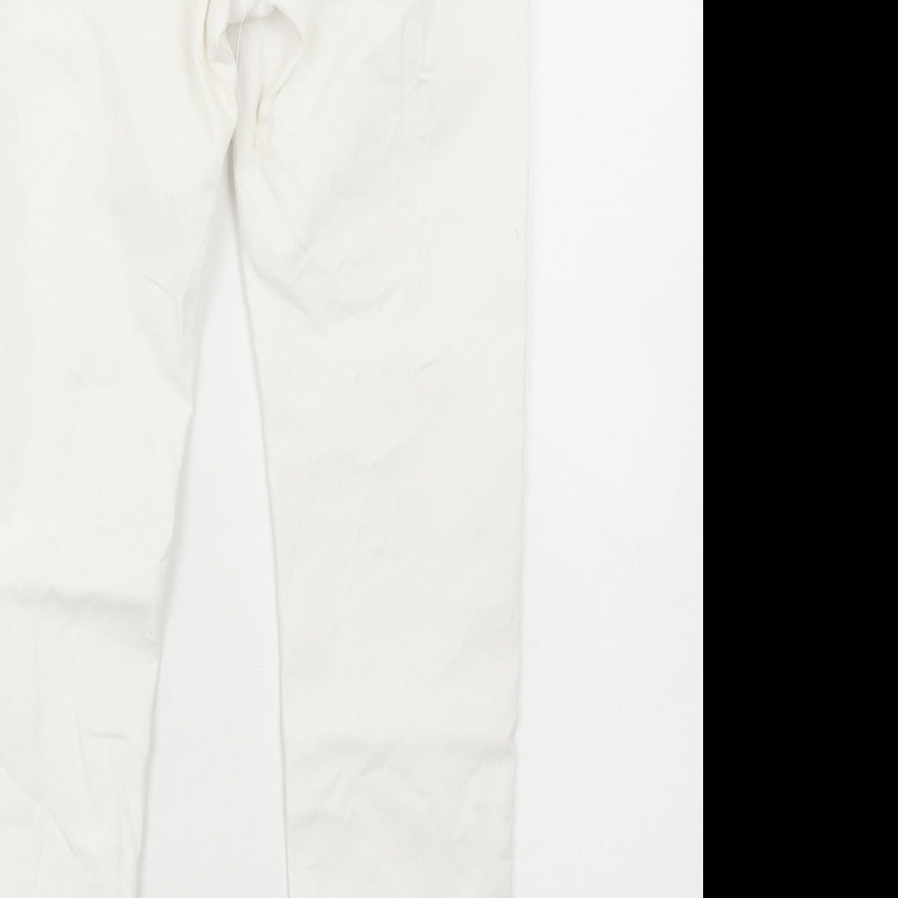 Marks and Spencer Womens White Cotton Skinny Jeans Size 8 L27 in Regular Button