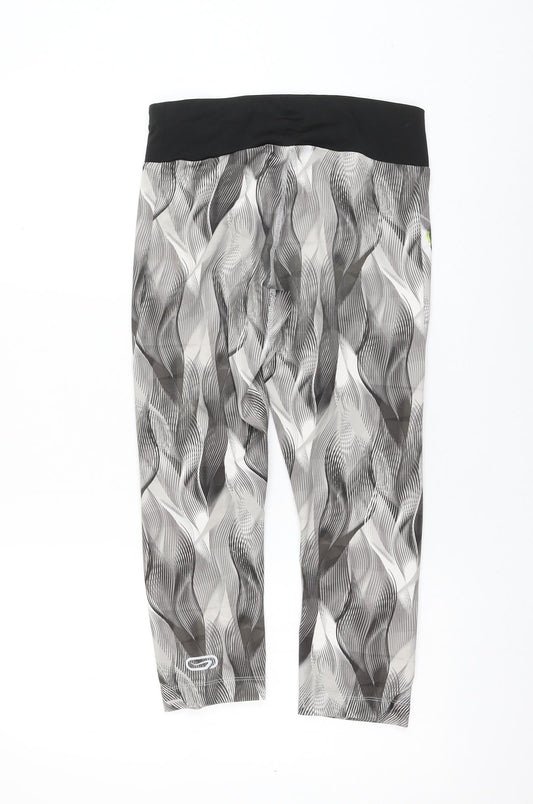 Kalenji Womens Brown Geometric Polyester Athletic Shorts Size 28 in L20 in Regular Drawstring