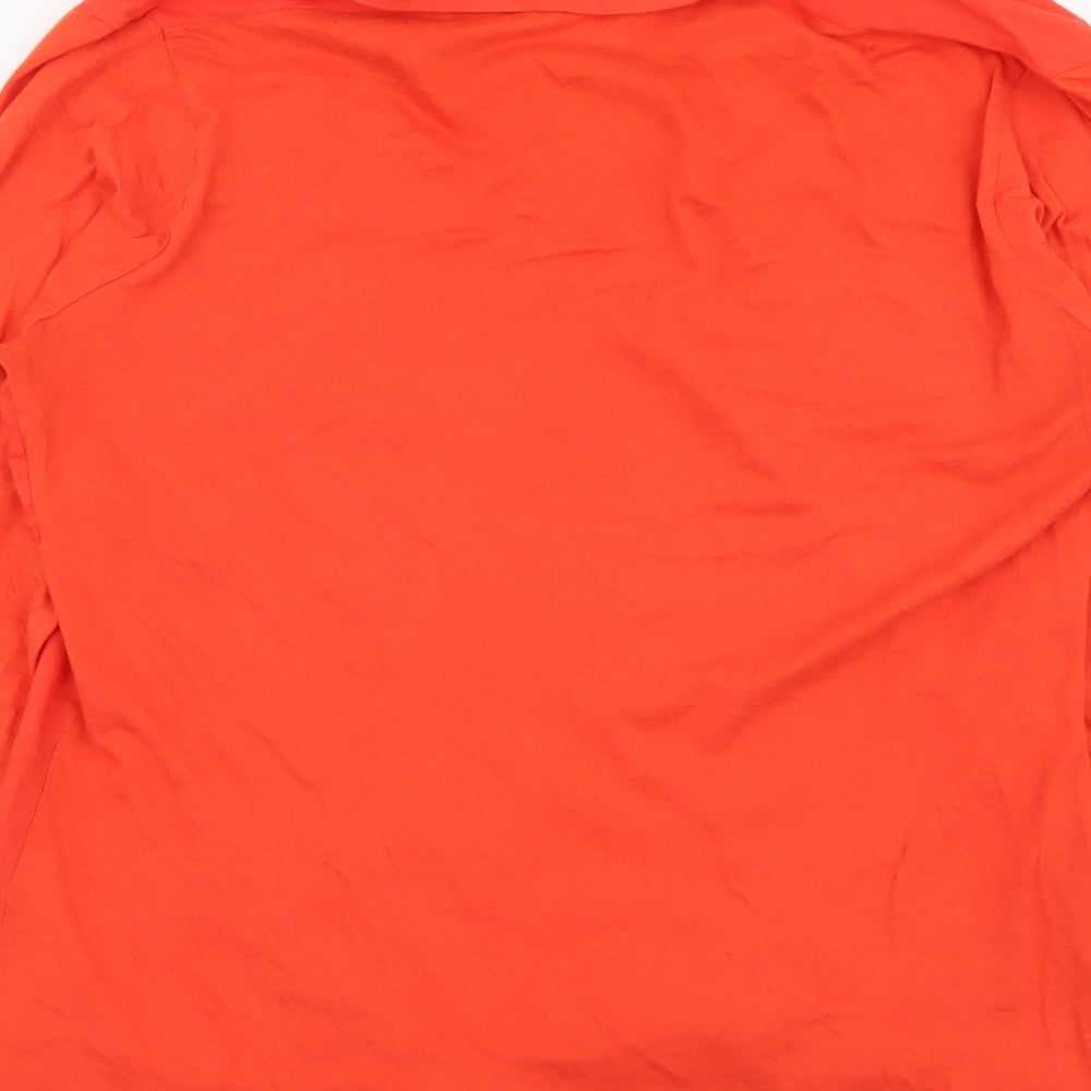 Gap Womens Red Polyester Basic Blouse Size L Collared